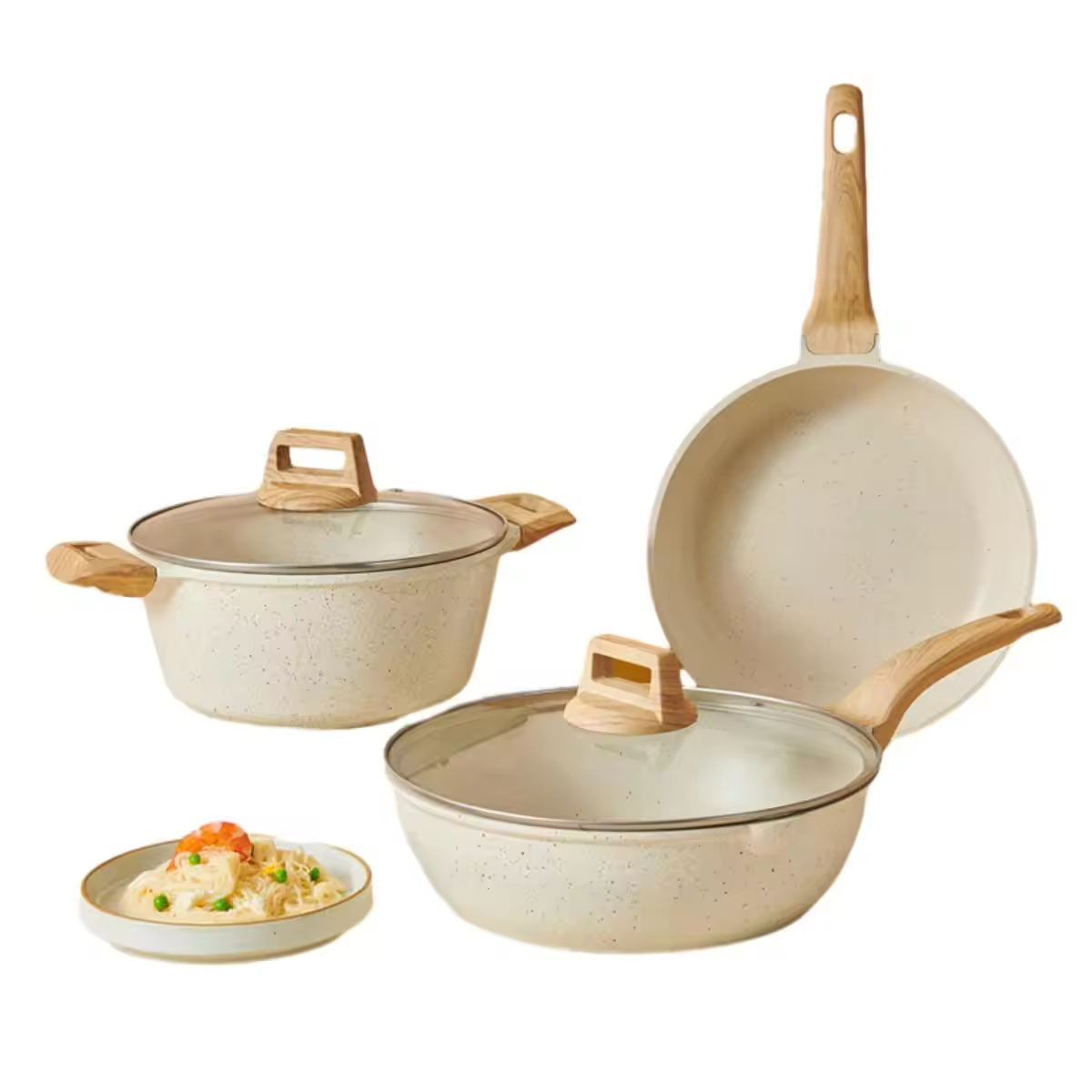 Hausmannskost-Sets mit individuellem Logo und antihaftbeschichtetem Aluminium-Kochtopf